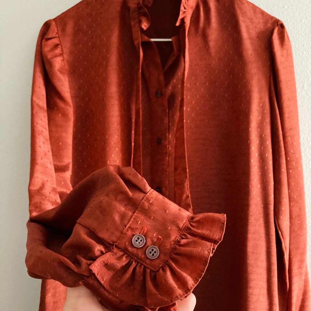 Vintage Burnt Orange Button-up